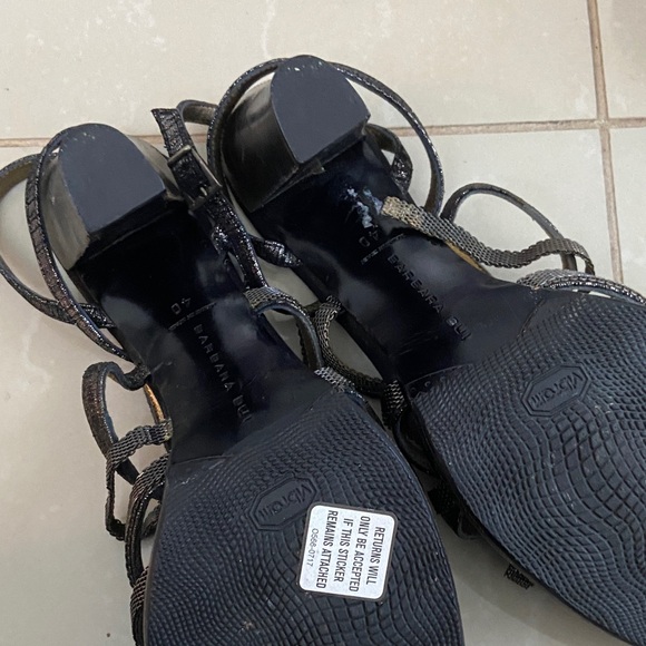 Barbara Bui Black and Silver Strappy Heels - Picture 4 of 4